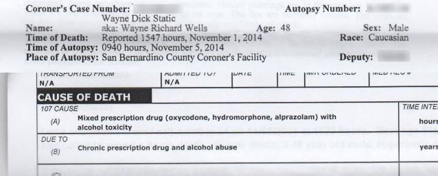 Wayne Static Coroner's Report